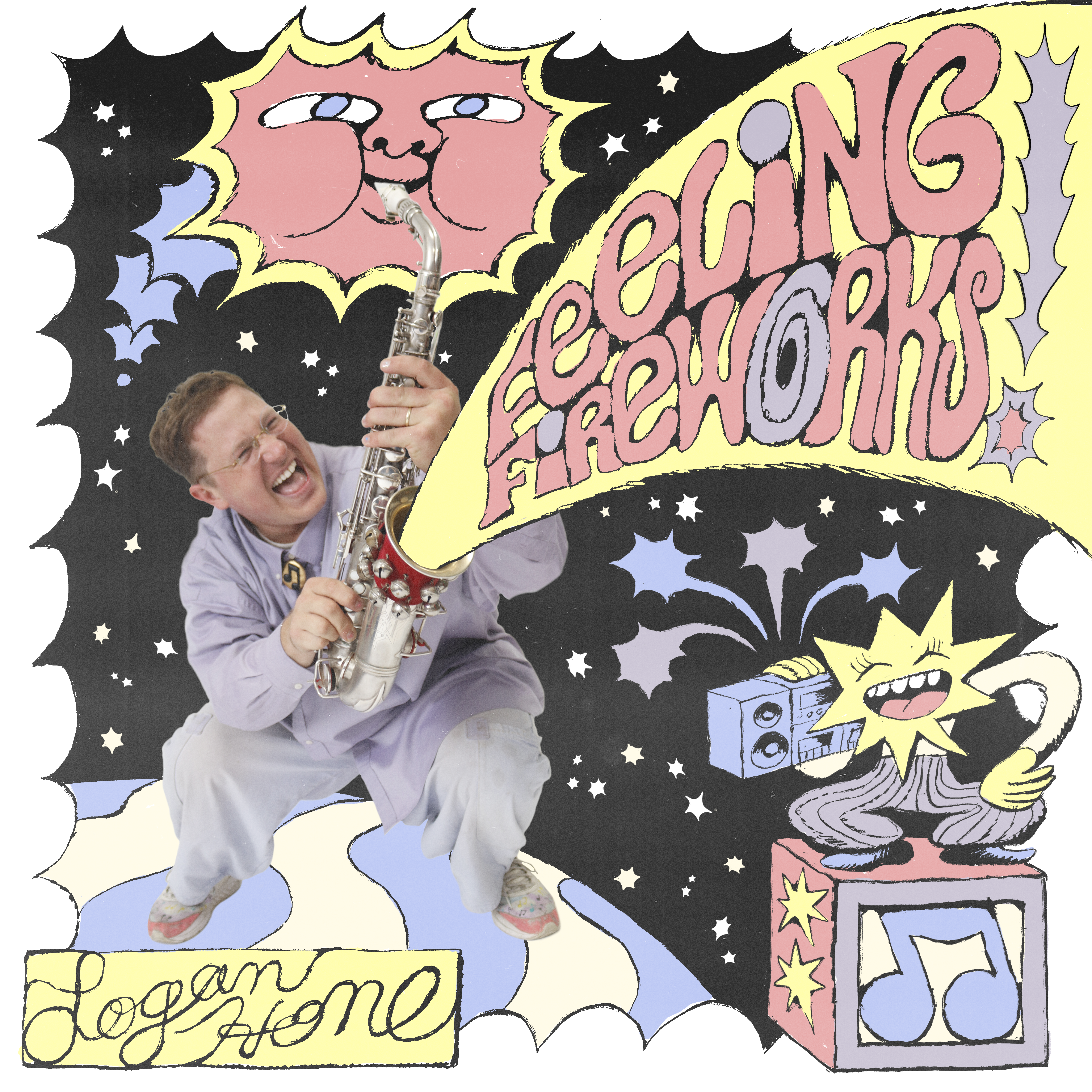 Feeling Fireworks! album artwork by Nathan Hardyman